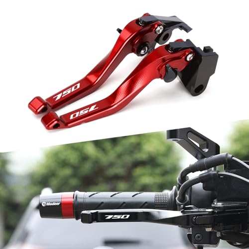 Modeer Motorrad Kurzen Bremse und Kupplungshebel Kompatibel mit CB 750 Hor.net/XL 750 Transalp 2023 2024 2025 CNC Aluminium transalp xl 750 hor-net 750 Zubehör (Rot) von Modeer