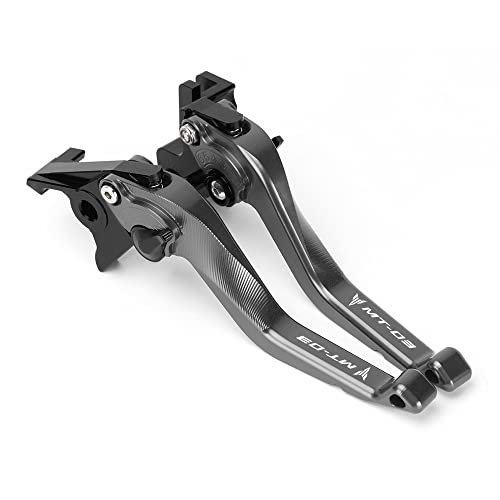 Modeer Motorrad Kurzen Bremse und Kupplungshebel Kompatibel mit MT03 2016-2025 CNC Aluminium mt 03 mt-03 Zubehör (Grau) von Modeer