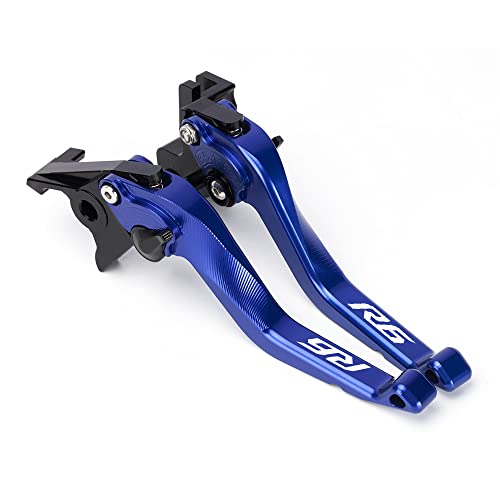 Modeer Motorrad Kurzen Bremse und Kupplungshebel Kompatibel mit YZF R6 2017-2025 CNC Aluminium yzf-r6 yzfr6 Zubehör (Blau) von Modeer
