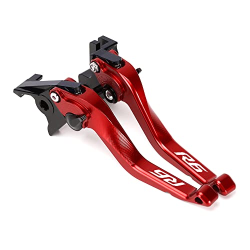 Modeer Motorrad Kurzen Bremse und Kupplungshebel Kompatibel mit YZF R6 2017-2025 CNC Aluminium yzf-r6 yzfr6 Zubehör (Rot) von Modeer