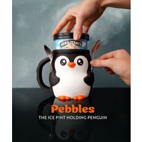 Pinguin Eiscreme Becherhalter Mit Griff Wiederverwendbare Hülle Löffelfach Und Verstecktem Snackfach Süßer 3D Gedruckter Becherüberzug von ModelMacher