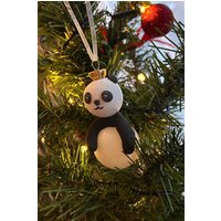 Panda Weihnachtsschmuck Handgemacht in Polymer Clay Und Kaltem Porzellan von ModelariaCraftworks