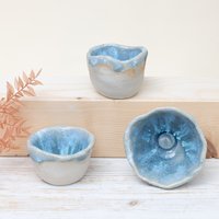 Kleine Keramikschalen | 3Er-Set Dipschalen Wabi Sabi Schalen Schmuckschale Gewürzschalen Tapas-Schalen Hochzeitsgeschenk von ModellandoArte