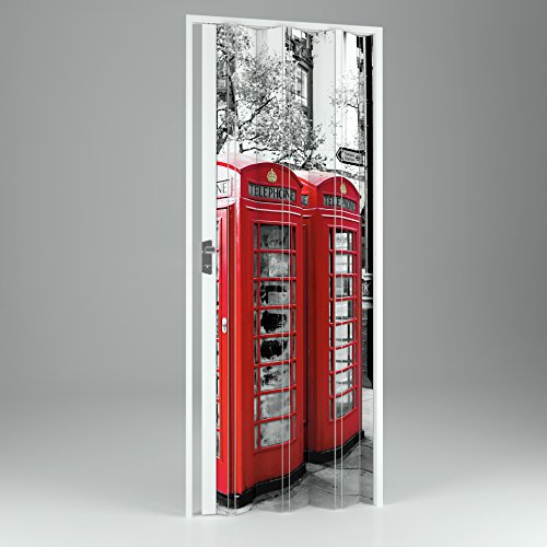 Kunststoff - Falttür Vera mit Motiv "London" 89,5x214 cm von Modenplast
