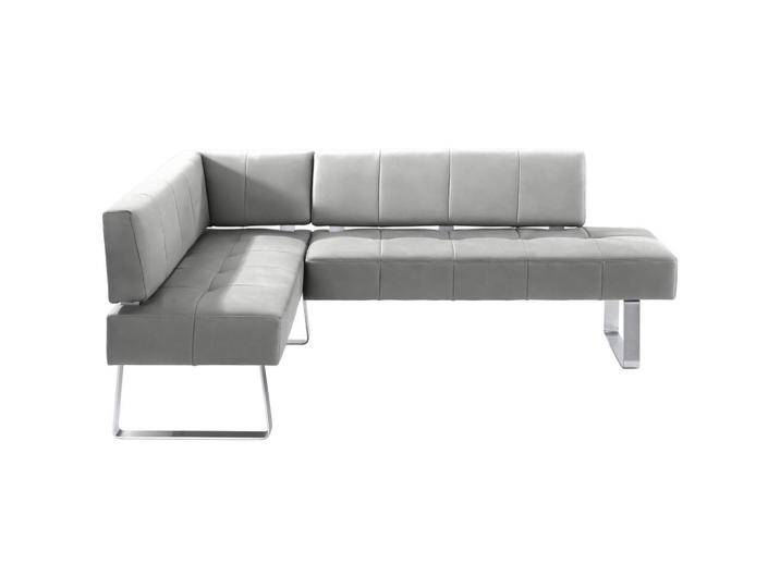 Moderano ECKBANK, Edelstahl, Hellgrau, Metall, 4-Sitzer, nicht einzeln stellbar, L-Form, 227x165 cm, Goldenes M, Fußauswahl, Lederauswahl, von Moderano