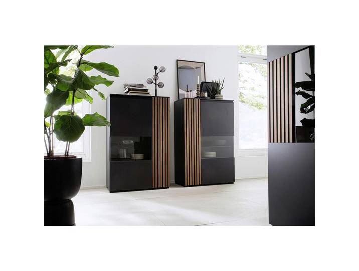 Moderano HIGHBOARD, Anthrazit, Nussbaum, Metall, Kernnussbaum, furniert, 8 Fächer, 87x136x45 cm, Typenauswahl, Beimöbel erhältlich, stehend, in Moderano HIGHBOARD, Anthrazit, Nussbaum, Metall, Kernnussbaum, furniert, 8 Fächer, 87x136x45 cm, Typenauswahl, Beimöbel erhältlich, stehend, in von Moderano