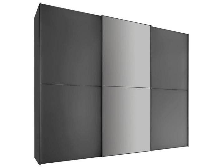 Moderano SCHWEBETÜRENSCHRANK, Anthrazit, 6 Fächer, 249x222x68 cm, Blauer Engel, Goldenes M, BQ - Bündnis für Qualität, Made in Germany, DGM-Klimapakt, von Moderano