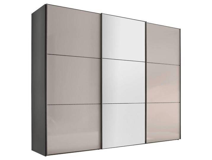 Moderano SCHWEBETÜRENSCHRANK, Anthrazit, Dunkelgrau, Schwarz, 10 Fächer, 2 Schubladen, 280x222x68 cm, Blauer Engel, Goldenes M, BQ - Bündnis für von Moderano