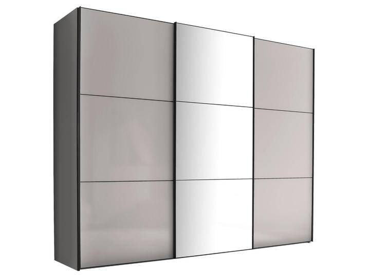 Moderano SCHWEBETÜRENSCHRANK, Anthrazit, Schwarz, Hellgrau, 10 Fächer, 2 Schubladen, 280x222x68 cm, Blauer Engel, Goldenes M, BQ - Bündnis für von Moderano