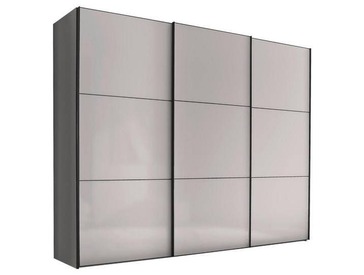 Moderano SCHWEBETÜRENSCHRANK, Anthrazit, Schwarz, Hellgrau, 10 Fächer, 2 Schubladen, 280x222x68 cm, Blauer Engel, Goldenes M, BQ - Bündnis für von Moderano