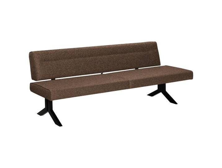 Moderano SITZBANK, Braun, Metall, 4-Sitzer, 220x87x70-86 cm, Fußauswahl, Lederauswahl, Stoffauswahl, mit Rückenlehne, in verschiedenen Größen von Moderano