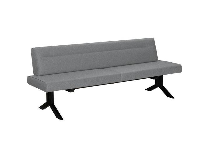 Moderano SITZBANK, Hellgrau, Metall, 4-Sitzer, 220x87x70 cm, Fußauswahl, Lederauswahl, Stoffauswahl, mit Rückenlehne, in verschiedenen Größen von Moderano