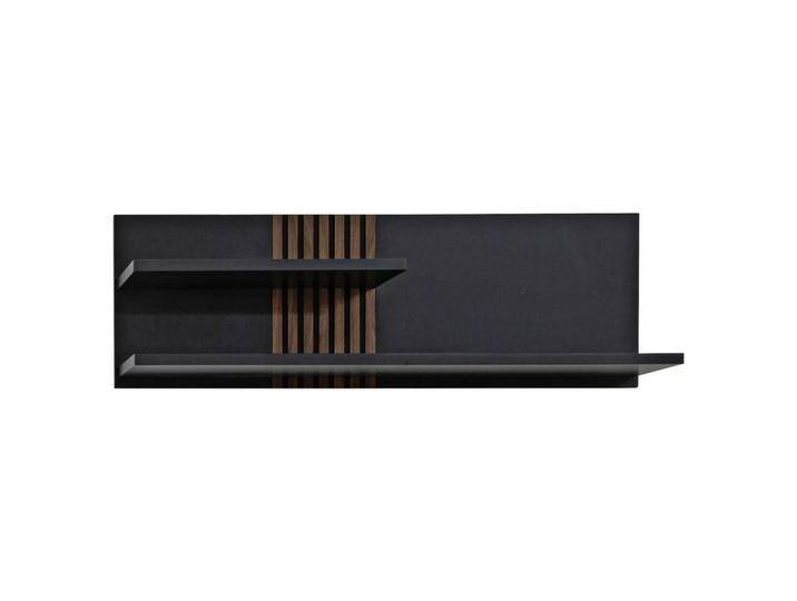 Moderano WANDBOARD, Anthrazit, Nussbaum, Holz, Kernnussbaum, furniert, 135x44x29 cm, Handmade in Germany, Wohnzimmer, Regale, Wandboards von Moderano