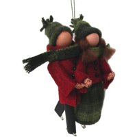 Schlittschuhlaufen Paar, Weihnachtsverzierung, Wäscheklammerverzierung, Peg-Puppe, Schlittschuhläufer, Erstes Weihnachten, Ornamentbörse, Paare Skate von ModerationCorner