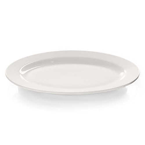 Modermo Prima ovale Porzellanplatte | ovale Platte | 30 cm | elegante Servierplatte mit erhöhtem Rand aus hochwertigem Premium Porzellan | spülmaschinenfest von Forgast
