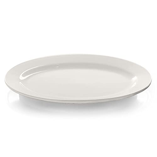 Forgast Modermo Prima ovale Porzellanplatte | ovale Platte | 35 cm | elegante Servierplatte mit erhöhtem Rand aus hochwertigem Premium Porzellan | spülmaschinenfest von Forgast