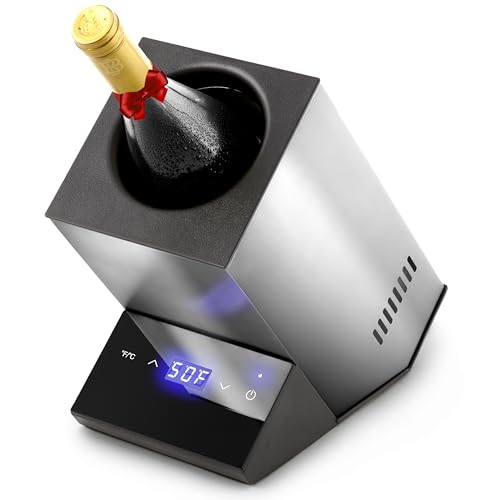 Modern Innovations Elektrischer Weinkühler, Einzelflaschen-Weinkühler aus Edelstahl, 750 ml Weinflaschenkühler, schnelle Getränke, Champagner, Getränkekühler, Geschenke für Weinliebhaber, Weinkühler von Modern Innovations