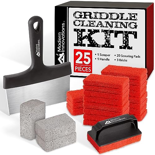 Modern Innovations Grillputz-Reinigungsset – 20 Scheuerschwämme, 3 Grillsteine, 1 Grillschaber für den Innenbereich, 1 Griff, kompatibel mit Blackstone & Weber, BBQ Flat Top Cleaner Zubehör Modern Innovations Grillputz-Reinigungsset – 20 Scheuerschwämme, 3 Grillsteine, 1 Grillschaber für den Innenbereich, 1 Griff, kompatibel mit Blackstone & Weber, BBQ Flat Top Cleaner Zubehör von Modern Innovations
