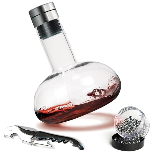 Modern Innovations Rotwein-Dekanter Mit Belüfterdeckel - Bestes Geschenk-Set für Weinliebhaber, Doppeldekanter-Set, Weinentlüftungskaraffe von Modern Innovations