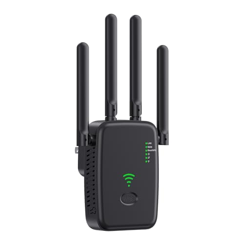 WiFi-Repeater, WiFi-Extender mit 2 Ethernet-Anschlüssen, 4 Antennen, Repeater-Modus/Router/Ap, Extender für Zuhause/Büro, einfache Installation von Modern Innovations