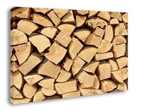 Holzstapel Kaminholz Leinwandbild 40 x 30 cm von Modern Picture