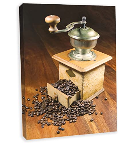 Modern Picture Leinwanddruck Leinwand Kaffeebild Kaffeebohnen Espresso Küchenbild Kaffeemühle 40 x 60 cm von Modern Picture