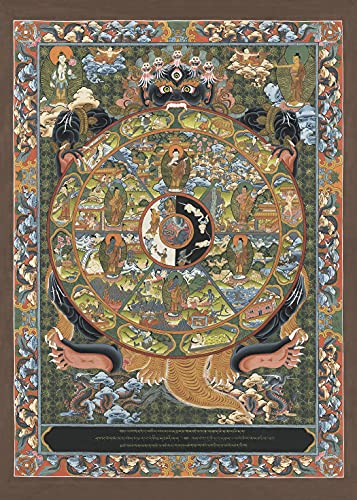Thangka Das buddhistische Lebensrad Druck Kunstdruck religiöses Wandbild Reproduktion 50x70 cm von Thangka Reproduktion