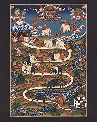 Thangka Der Weg ins Nirwana Druck Kunstdruck Der Weg ins Nirwana religiöses Wandbild Reproduktion 50x70 cm von Thangka Reproduktion