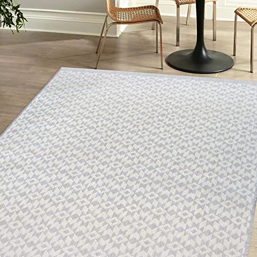 Gardner Teppich Aztekengrau Niederflor Indoor/Outdoor Mehrzweckbereich Teppiche für Wohnzimmer Nachttisch 80 x 150 cm Teppiche im modernen Stil von Modern Style Rugs