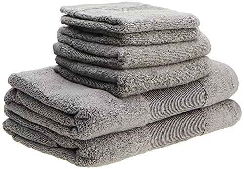 Modern Threads Air Cloud Handtuch-Set, 100% Baumwolle, 500 g/m², schnell trocknend und Plüsch, Anthrazit, 6-teilig von Modern Threads