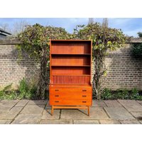 Mid Century Modern Teak Rolltürschrank Sekretär Kommode 1950Er Jahre von ModernAntics