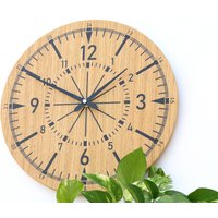 33, 5cm Holzuhr, Große Wanduhr, Unikat Geschenkuhr, Ausgefallene Moderne Uhr, Avatar Schwarz von ModernClock
