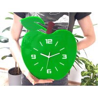 Große Wanduhr, Moderne Uhr, Küchenuhr, Gren Apple 3D, Geschenk von ModernClock