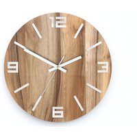 Große Wanduhr - 100 % Nussbaum Holz Uhr Walnuss Uhr Geschenk Wand Dekor Einzigartige Leise von ModernClock