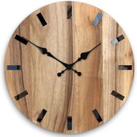 Große Wanduhr - 100% Nussbaumbaum Holzuhr Schlichte Uhr Geschenk Wand Dekor Unikat Silent Loft von ModernClock