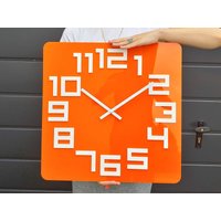 Große Wanduhr 59cm Geschenk Wanduhren Orange von ModernClock