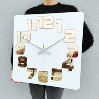 Grosse Wanduhr Moderne Weiß Gold Spiegel Uhr Geschenk Büro Wand Dekoration Uhren von ModernClock