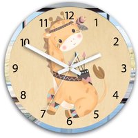 Kinder Wanduhr Mit Spiegelrahmen - Giraffe Namen, Uhr Zahlen, Geschenk, Lustige Uhr, Kinderuhr, Große von ModernClock