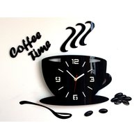 Uhr Zu Küchenuhr Coffe Time Moderne Geschenk Wanddekoration Tasse Wohnen & Leben Design Wanddekor Hot Cup von ModernClock