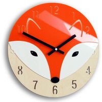 Wanduhr Fuchs Mit Zahlen Geschenk Kinderzimmer Wanddekoration Kinderuhr Große Wanduhren von ModernClock