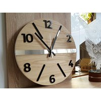 Wanduhr Holzuhr Große Geschenk Wanddekor Unikat Eiche Spiegel Schwarz Wanduhr Holzuhr Große Geschenk Wanddekor Unikat Eiche Spiegel Schwarz von ModernClock