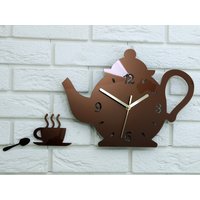Wanduhr Küchenuhr Kettle Kupfer Metalic Moderne Uhr Geschenk Wanddekoration Tasse Home & Living Design Wanddekor von ModernClock