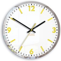 Weckuhr Solar-Gelbe Stummuhr Mit Spiegel, Moderne Uhr 30cm/11, 81 " von ModernClock