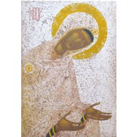 Mutter Gottes, Original Giclée Vollfarbdruck Auf Naturleinwand Und Keilrahmen Moderne Ikone, Hergestellt Von Ivanka Demchuk von ModernIconArt