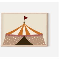 Poster ⋒Circus⋒ Din A4 Quer - Kunterbunte Kinderzimmer von ModernKidsArtShop
