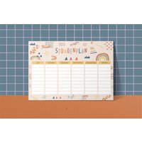 stundenplan Din A4 ⋒Regenbogen⋒ Beige Laminiert Oder Nicht Laminierti Einschulungsgeschenk I Schulanfang Wochenplan von ModernKidsArtShop