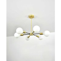 6 Licht Speichenlicht - Moderne Deckenbefestigung Messing Deckenleuchte von ModernLightingDesign