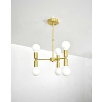 Double T 6 Light Spoke - Moderne Deckenbefestigung Messing von ModernLightingDesign