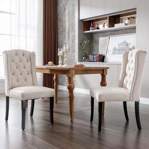 ModernLuxe Samt Esszimmerstühle 2er Set Polsterstühle Elegante Küchenstühle und Wohnzimmerstühle im modernen Design, Komfortable Stühle für Esszimmer & Lounge Beige von ModernLuxe