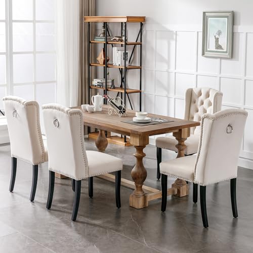 ModernLuxe Samt Esszimmerstühle 4er Set Polsterstühle Elegante Küchenstühle und Wohnzimmerstühle im modernen Design, Komfortable Stühle für Esszimmer & Lounge Beige von ModernLuxe